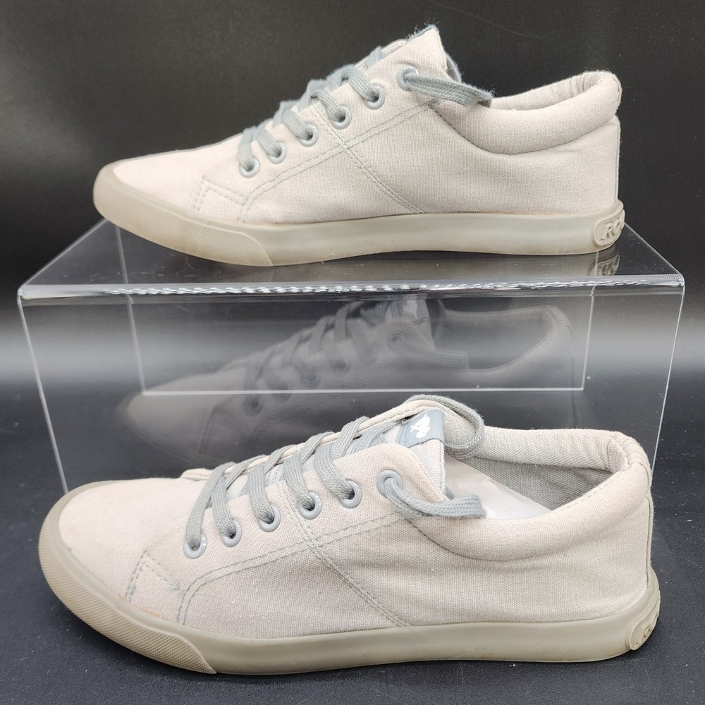 Rocket Dog 8.5 Grey Canvas Low Top Sneakers Casual Skate Comfort Neutral Basic
